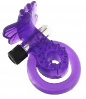 Эрекционное кольцо с вибрацией COCK BALL RING BUTTERFLY JELLY VIBE Арт: 1608