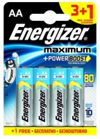 Батарейки Energizer MAX типа E91/AA - 4 шт. (3+1 в подарок) Арт: 53800