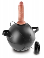 Мини-мяч с фаллической насадкой телесного цвета и вибрацией Vibrating Mini Sex Ball with 6  Dildo - 15,2 см. Арт: 57863