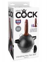 Мини-мяч с фаллической насадкой коричневого цвета и вибрацией Vibrating Mini Sex Ball with 7  Dildo - 17,7 см. Арт: 57864