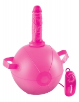 Розовый надувной мяч с вибронасадкой Vibrating Mini Sex Ball - 15,2 см. Арт: 61477