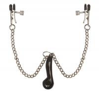 Клипсы для сосков, соединенные цепочкой с грузиком, Heavyweight Nipple Clamps Арт: 10967