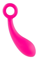 Гладкий розовый стимулятор с ручкой-кольцом Dildo Naughty Pink - 18,5 см. Арт: 77540