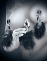 Набор Feather Nipple Clamps   Butt Plug: зажимы на соски и анальная пробка с пёрышками Арт: 80007