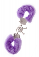 Фиолетовые меховые наручники METAL HANDCUFF WITH PLUSH LAVENDER Арт: 4446