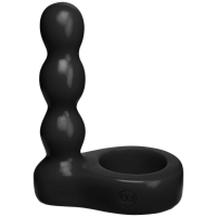 Черный анальный стимулятор с силиконовым кольцом Platinum Premium Silicone - The Double Dip 2 - Black Арт: 18087