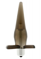 Дымчатая анальная пробка Power Buttplug с вибрацией - 12 см. Арт: 19471