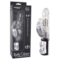 Вибратор Classicle Rabbit Silver с ротацией - 24 см. Арт: 26901