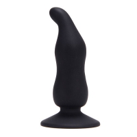 Чёрный анальный стимулятор  BOTTOM BLACK CAP SILICONE - 11 см. Арт: 39564