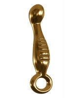 Золотистый фаллоимитатор с крупной головкой для массажа G-точки - 18 см. Арт: 46030